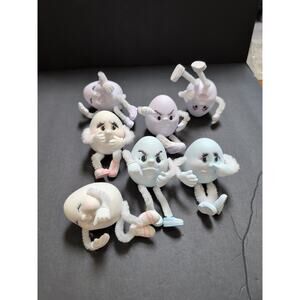 Vintage Anthropomorphic Funny Faces Ceramic Eggs, 7 Pieces Cottage Core.